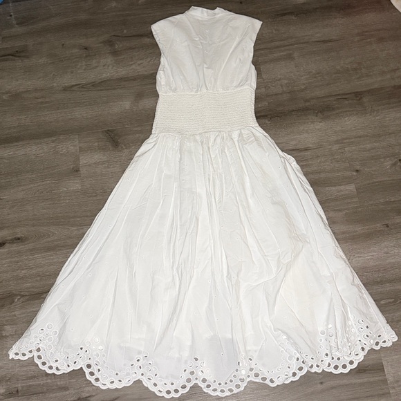 The Tommie Cap-Sleeve Smocked Front-Zip Shirt Dress: Eyelet-Trim Edition - Picture 9 of 13